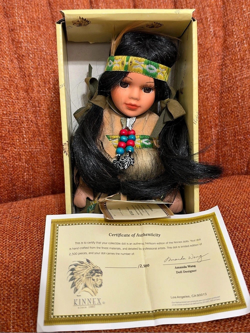 Kinnex Limited Edition Native American Porcelain Doll by Amanda Wang